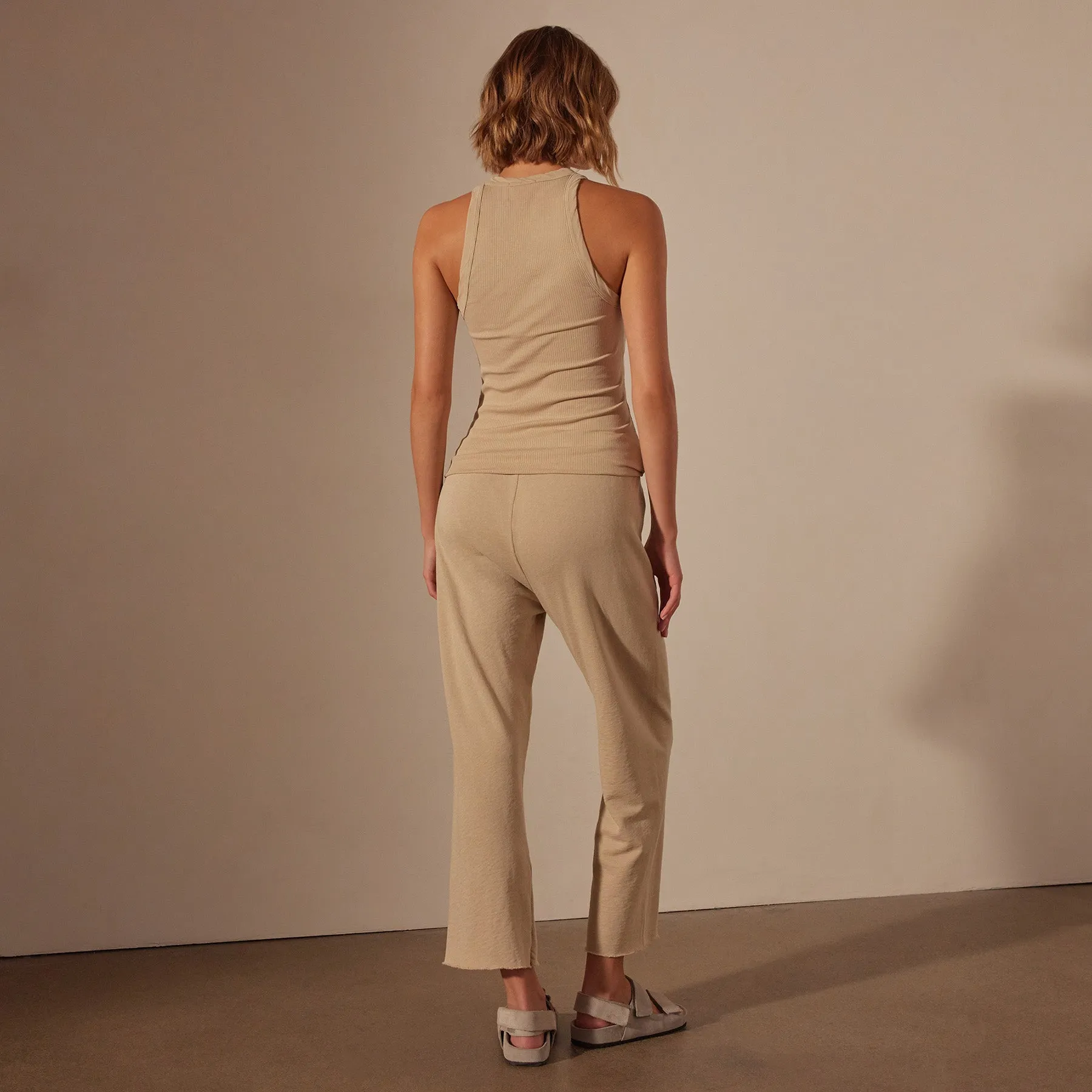Vintage French Terry Cutoff Sweatpant - Sand Dune Pigment