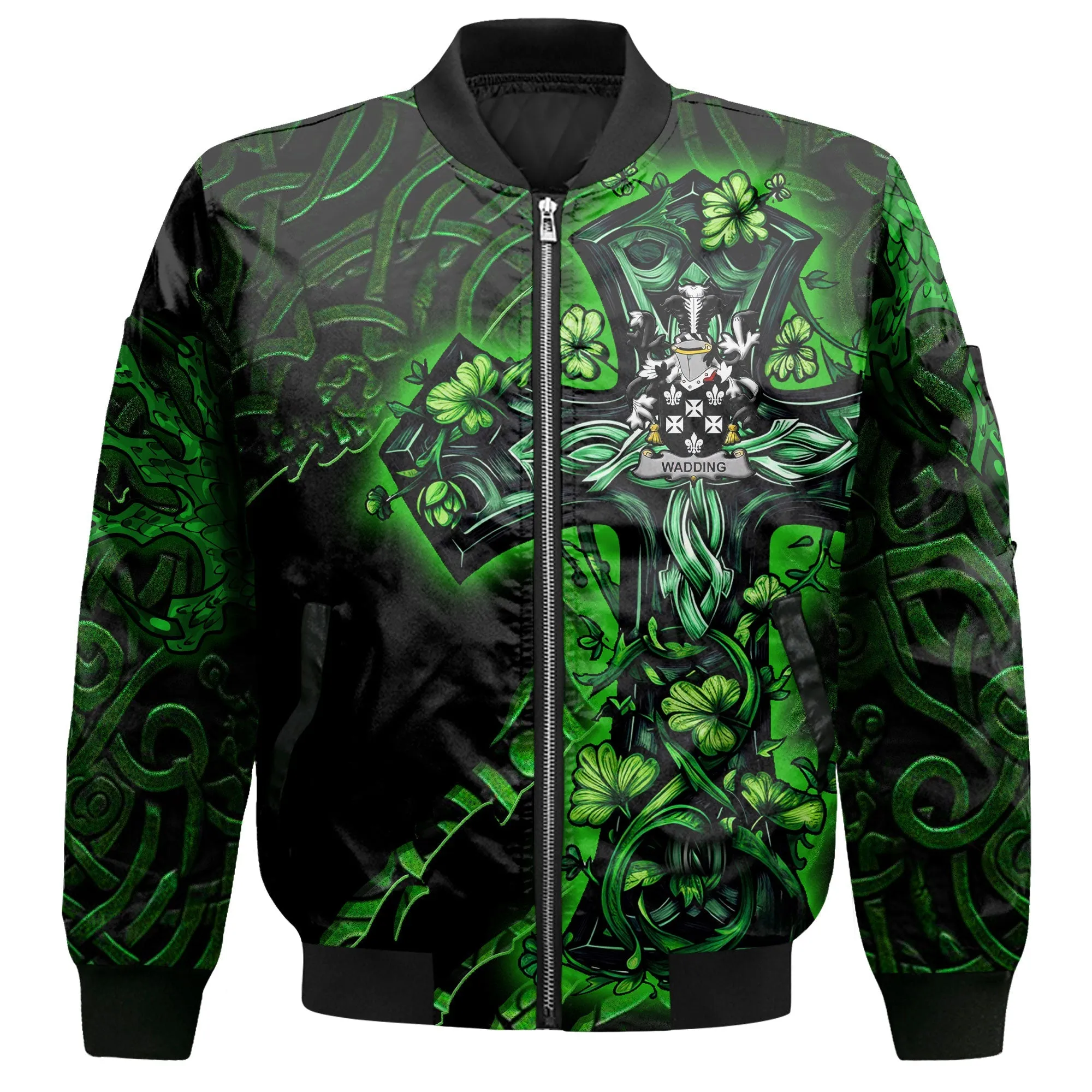 Wadding Bomber Jackets Celtic Cross And Dragon Style