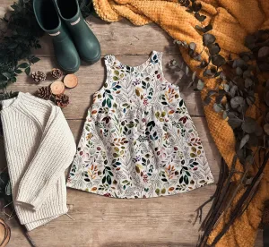 Watercolour Foliage Pinafore Dress