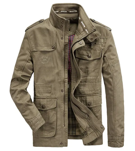 West Louis™ Autumn Cotton Cargo Military Jacket