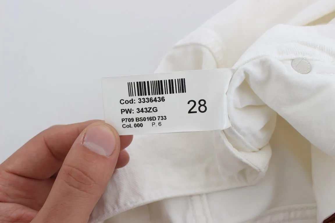 White Cotton Capri Jeans