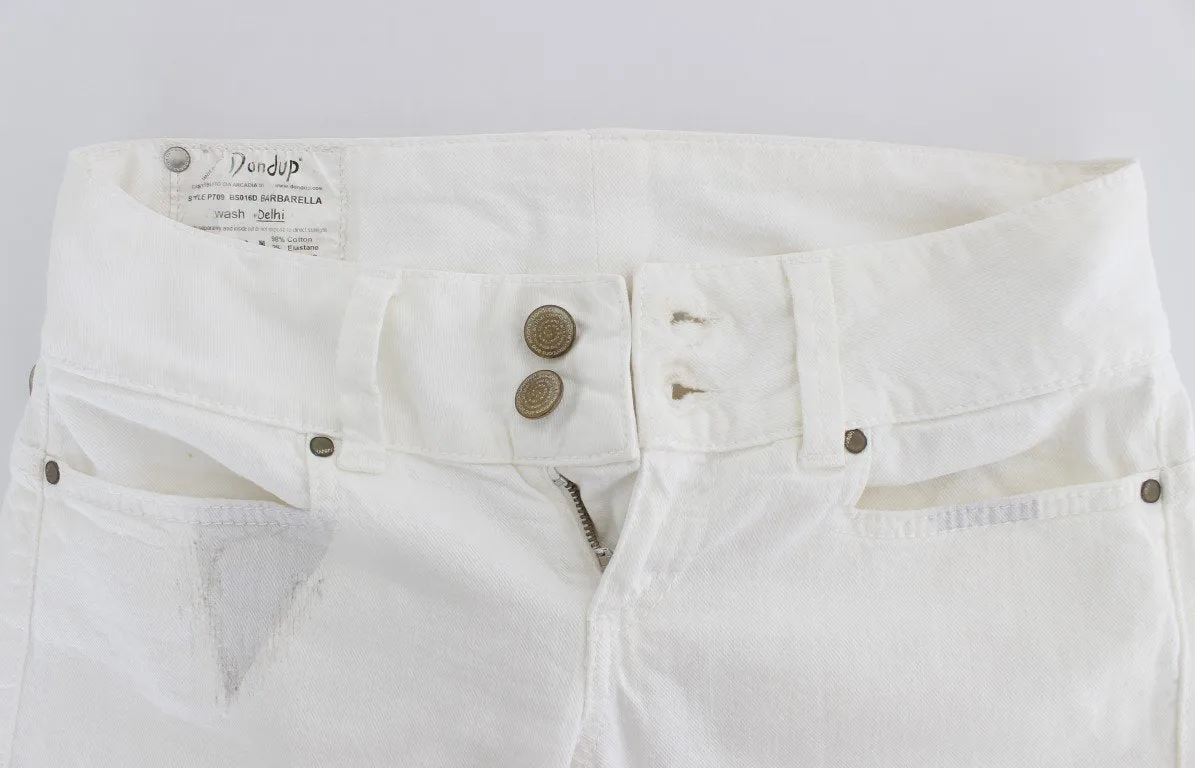White Cotton Capri Jeans