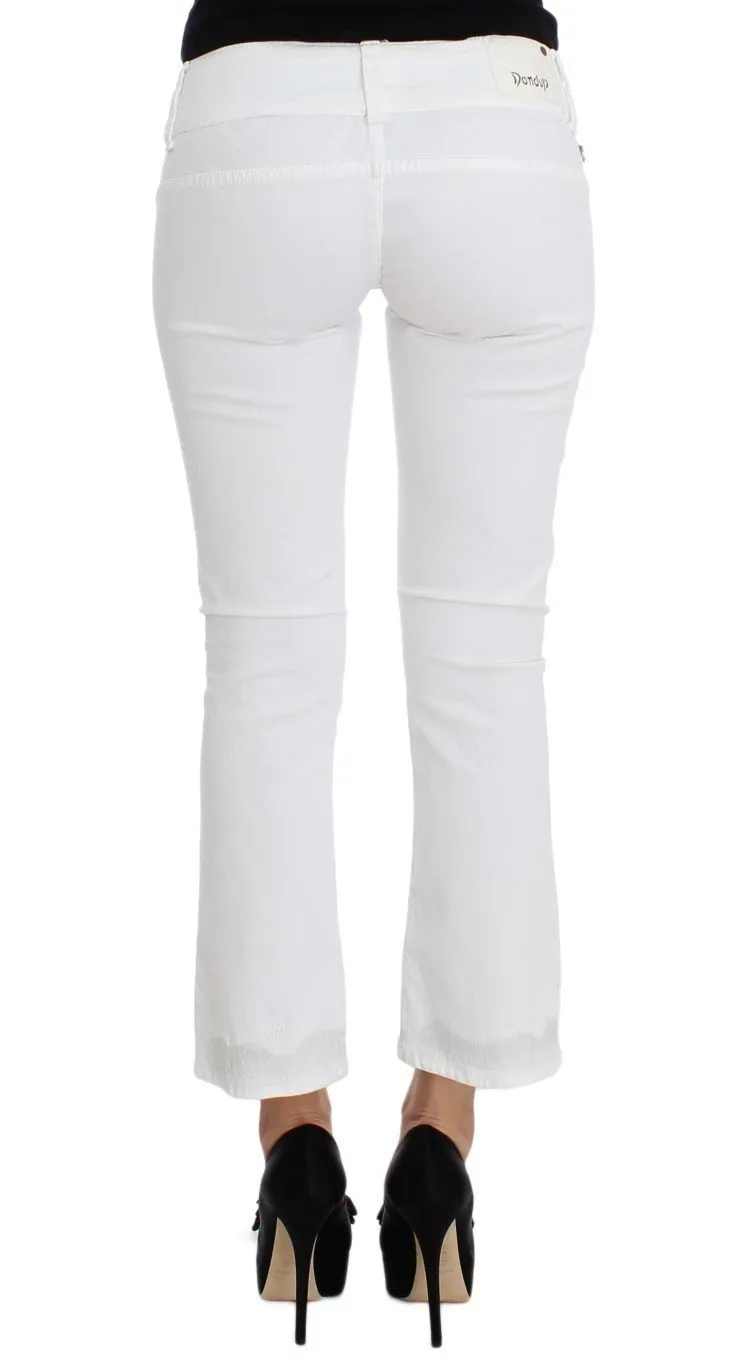 White Cotton Capri Jeans