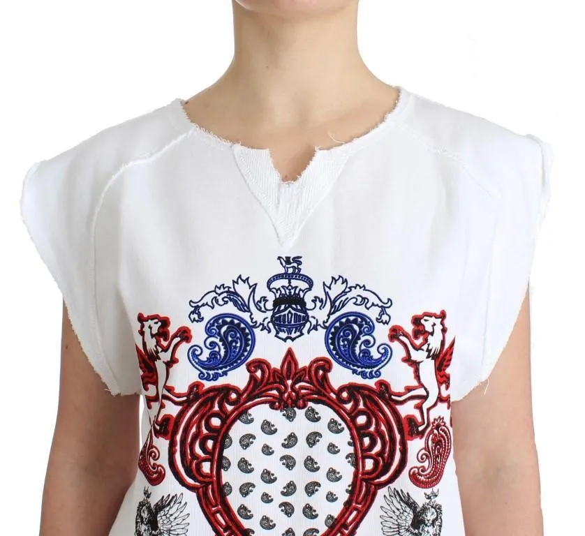 White printed cotton sweatshirt