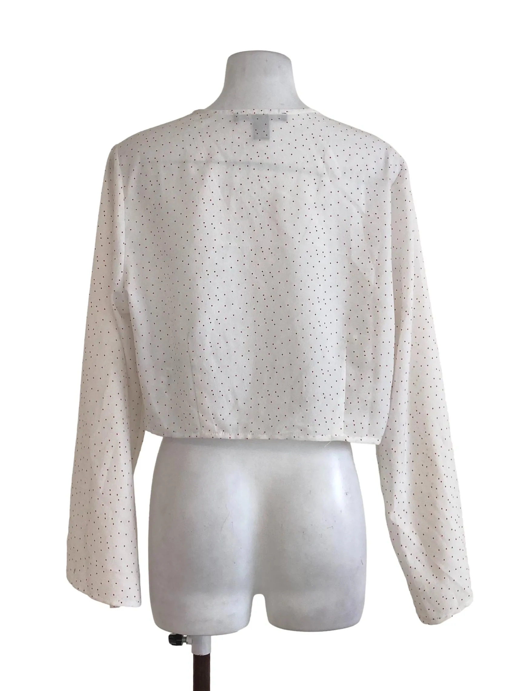 White Red Dots Crop Top