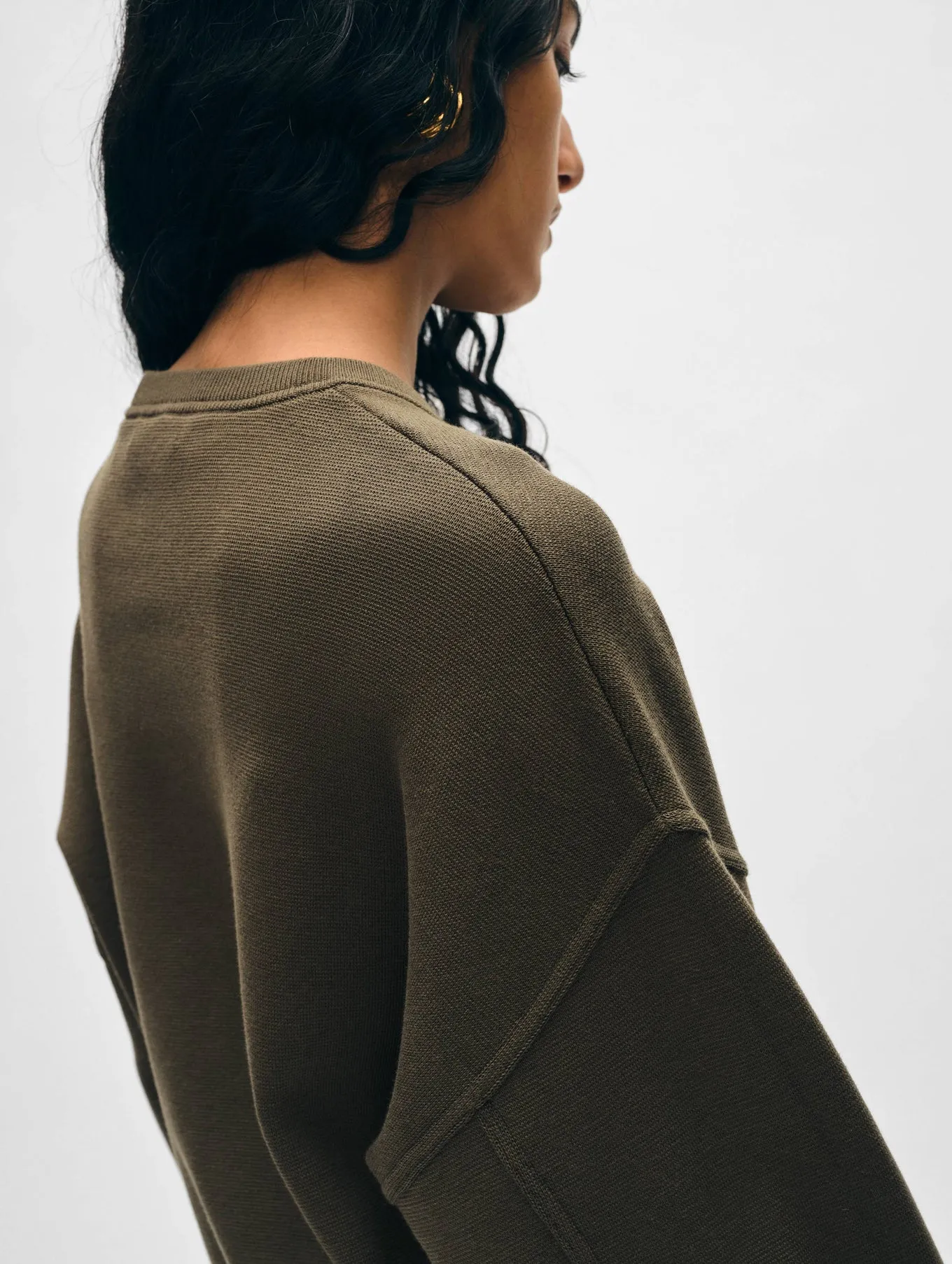 White   Warren - Superfine Organic Cotton Sweatshirt - Dark Sage