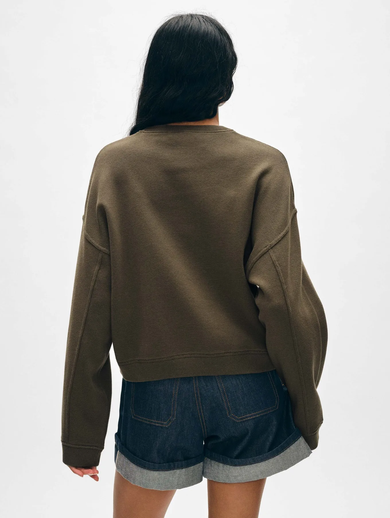 White   Warren - Superfine Organic Cotton Sweatshirt - Dark Sage