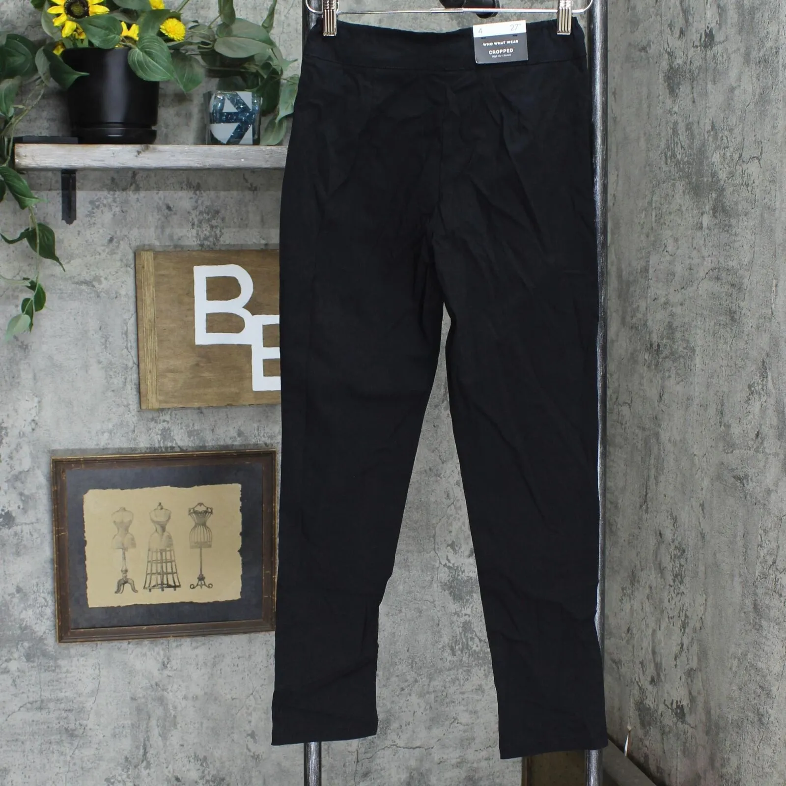 Who What Wear Women's Skinny Crop Pant Black 4 P-W041