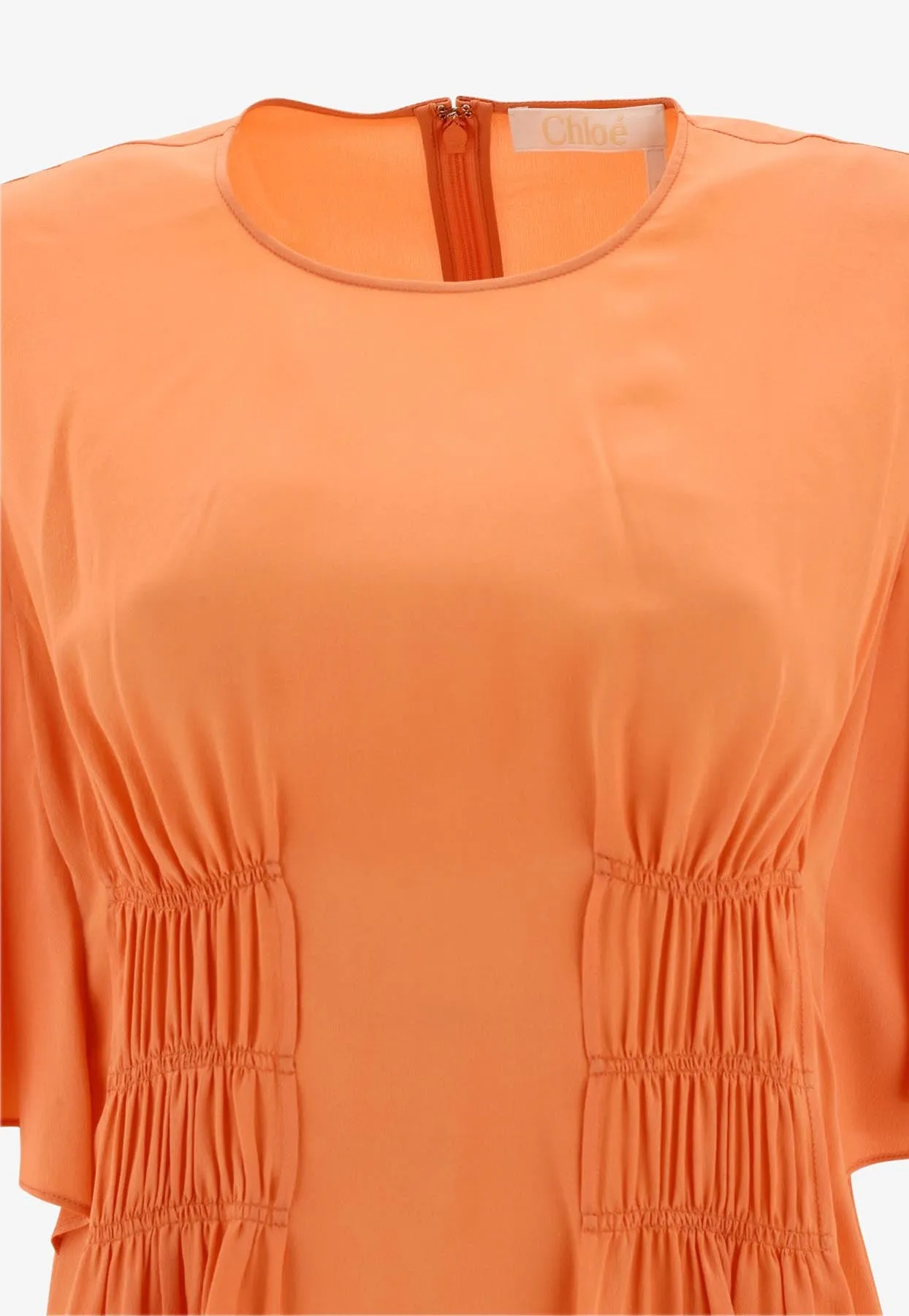 Wing Silk Ruched Top