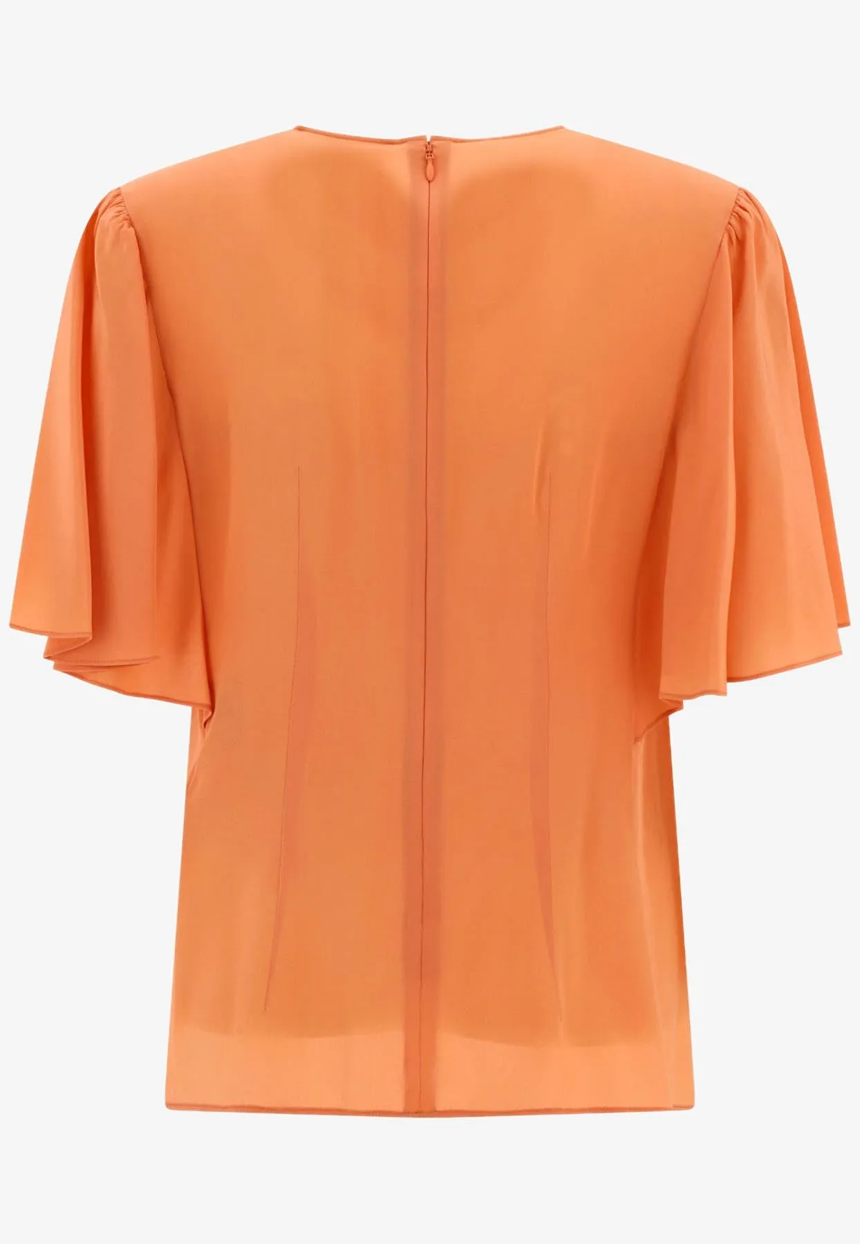 Wing Silk Ruched Top