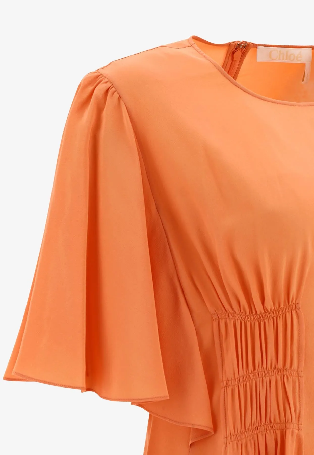 Wing Silk Ruched Top