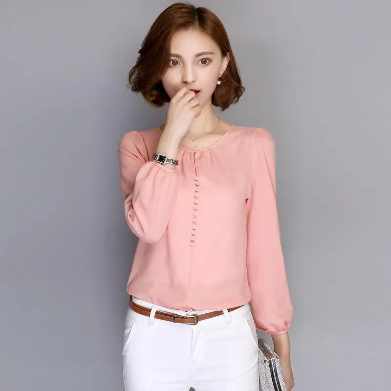 Women Blouses Casual Long Sleeve Chiffon Bottoming Shirt Blouse Women Tops Shirts