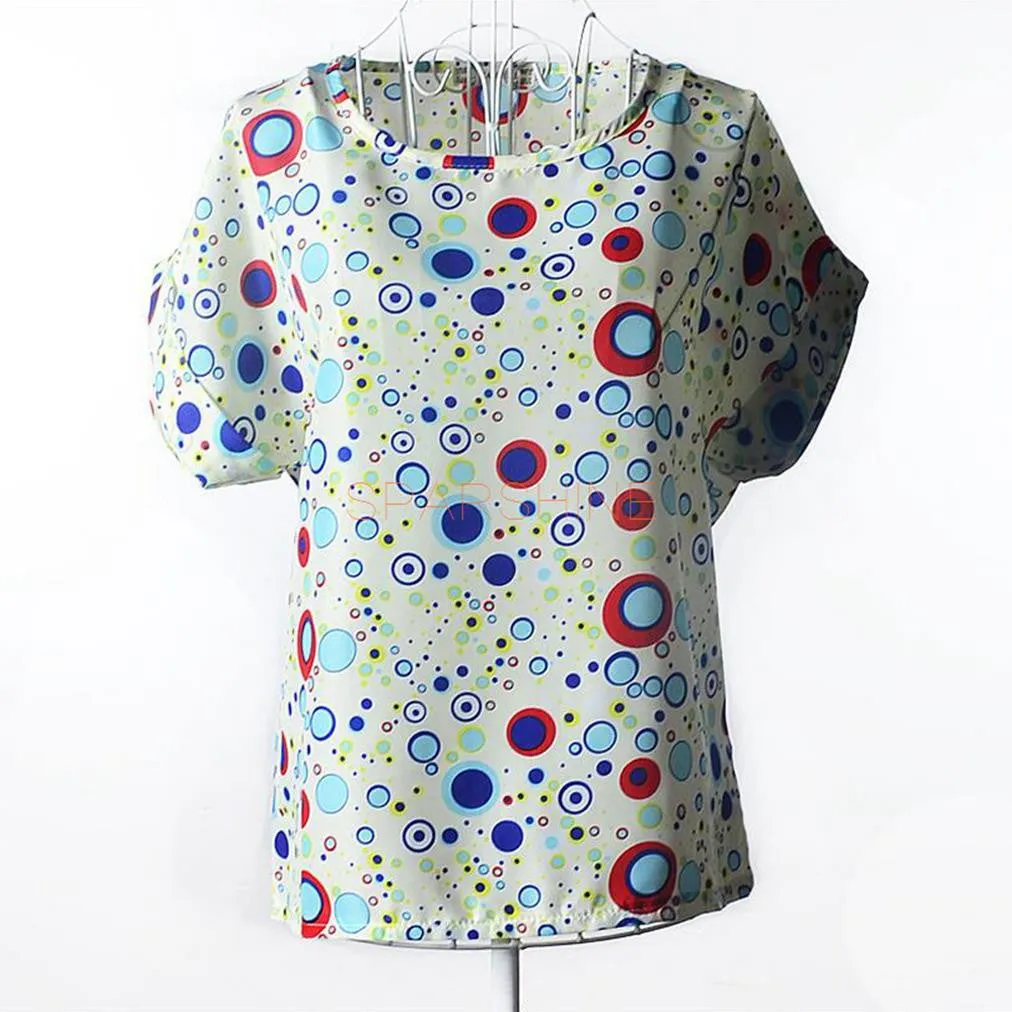Women Blouses Chiffon Shirt Women Plus Size Short Sleeve Women Tops Batwing Summer