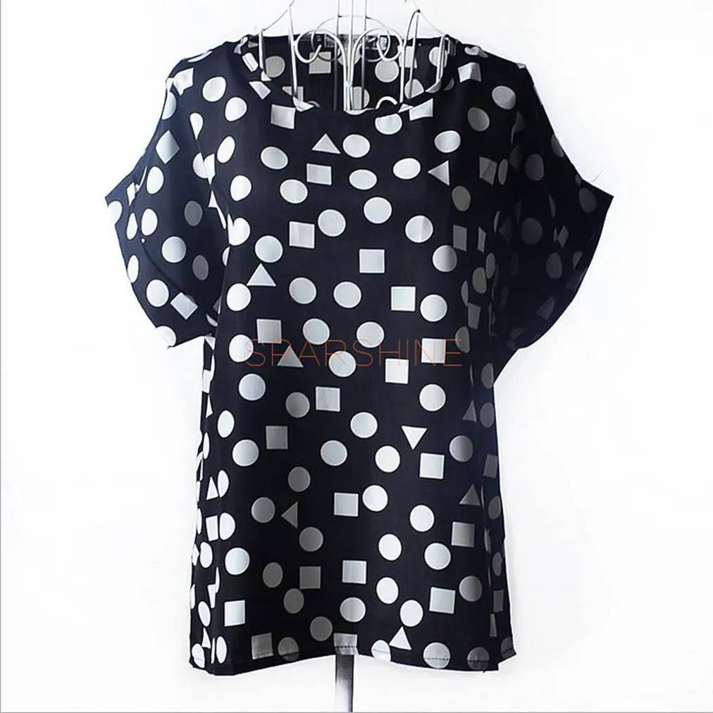 Women Blouses Chiffon Shirt Women Plus Size Short Sleeve Women Tops Batwing Summer