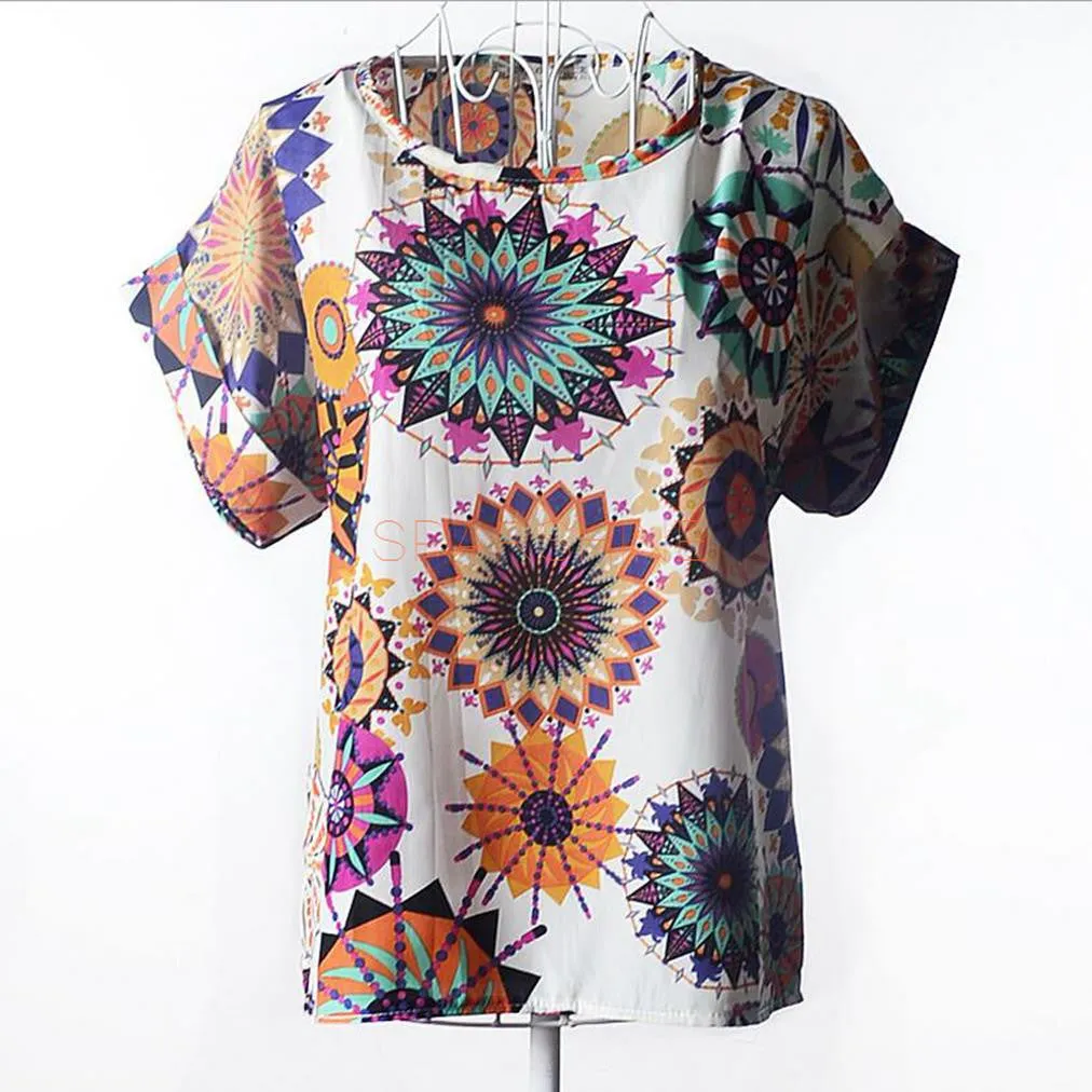 Women Blouses Chiffon Shirt Women Plus Size Short Sleeve Women Tops Batwing Summer