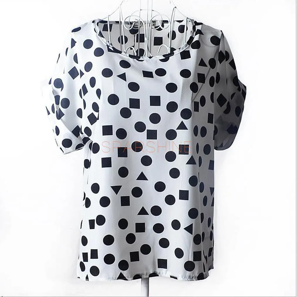 Women Blouses Chiffon Shirt Women Plus Size Short Sleeve Women Tops Batwing Summer