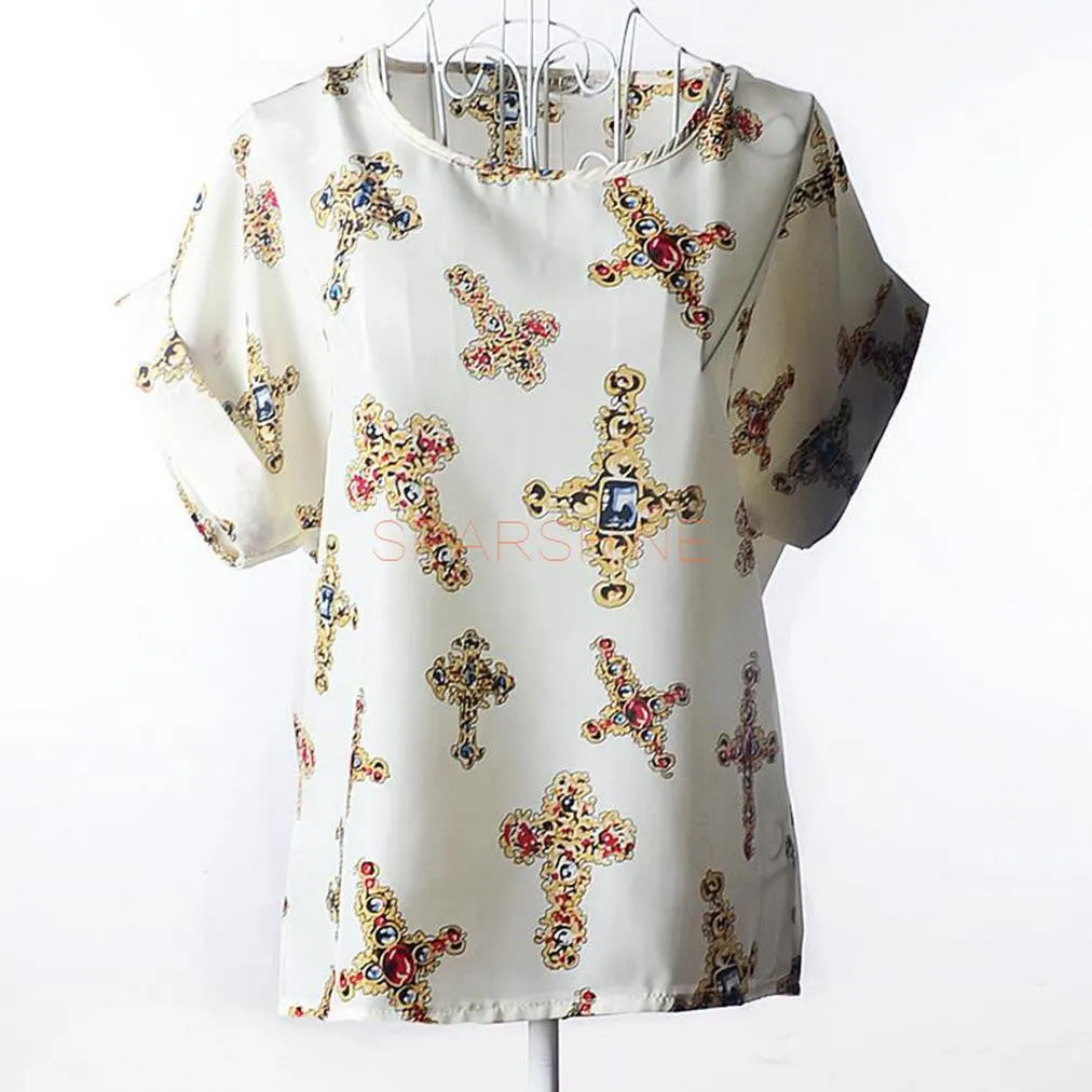 Women Blouses Chiffon Shirt Women Plus Size Short Sleeve Women Tops Batwing Summer