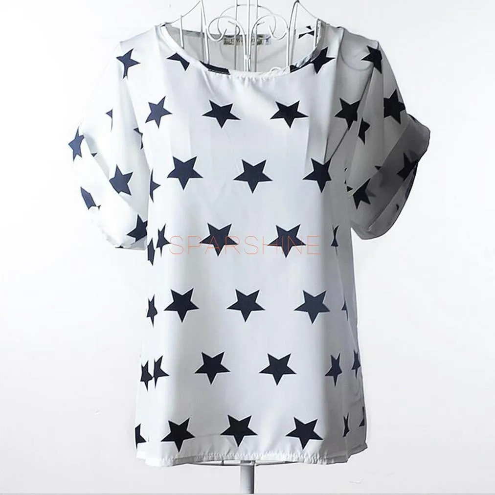 Women Blouses Chiffon Shirt Women Plus Size Short Sleeve Women Tops Batwing Summer