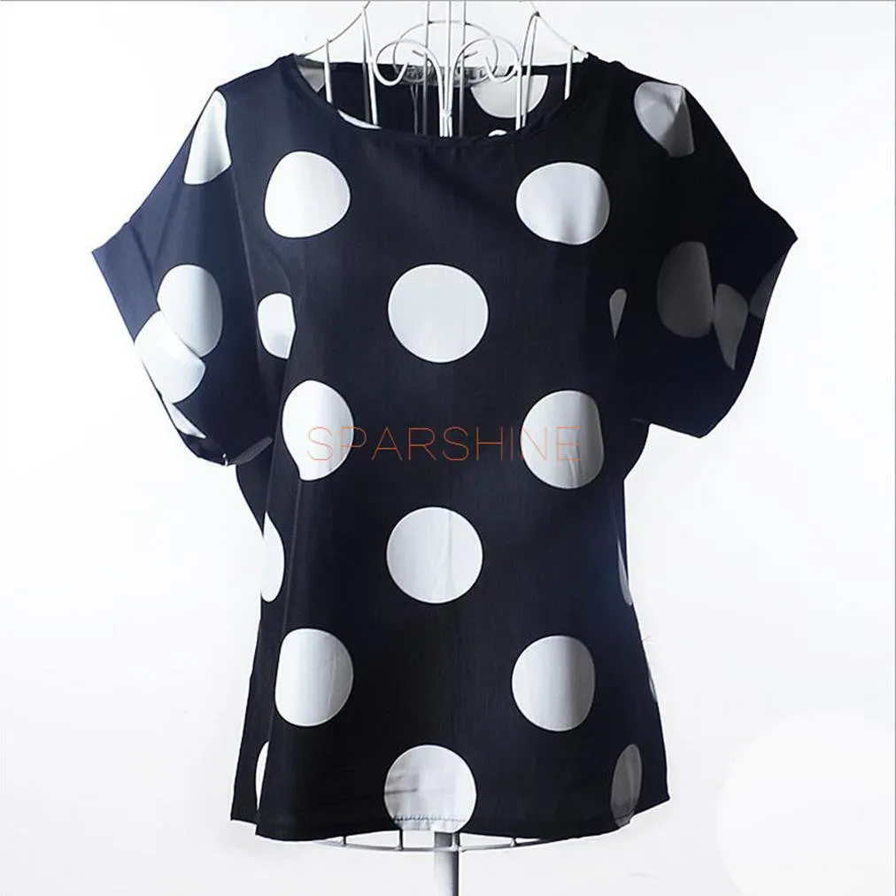 Women Blouses Chiffon Shirt Women Plus Size Short Sleeve Women Tops Batwing Summer