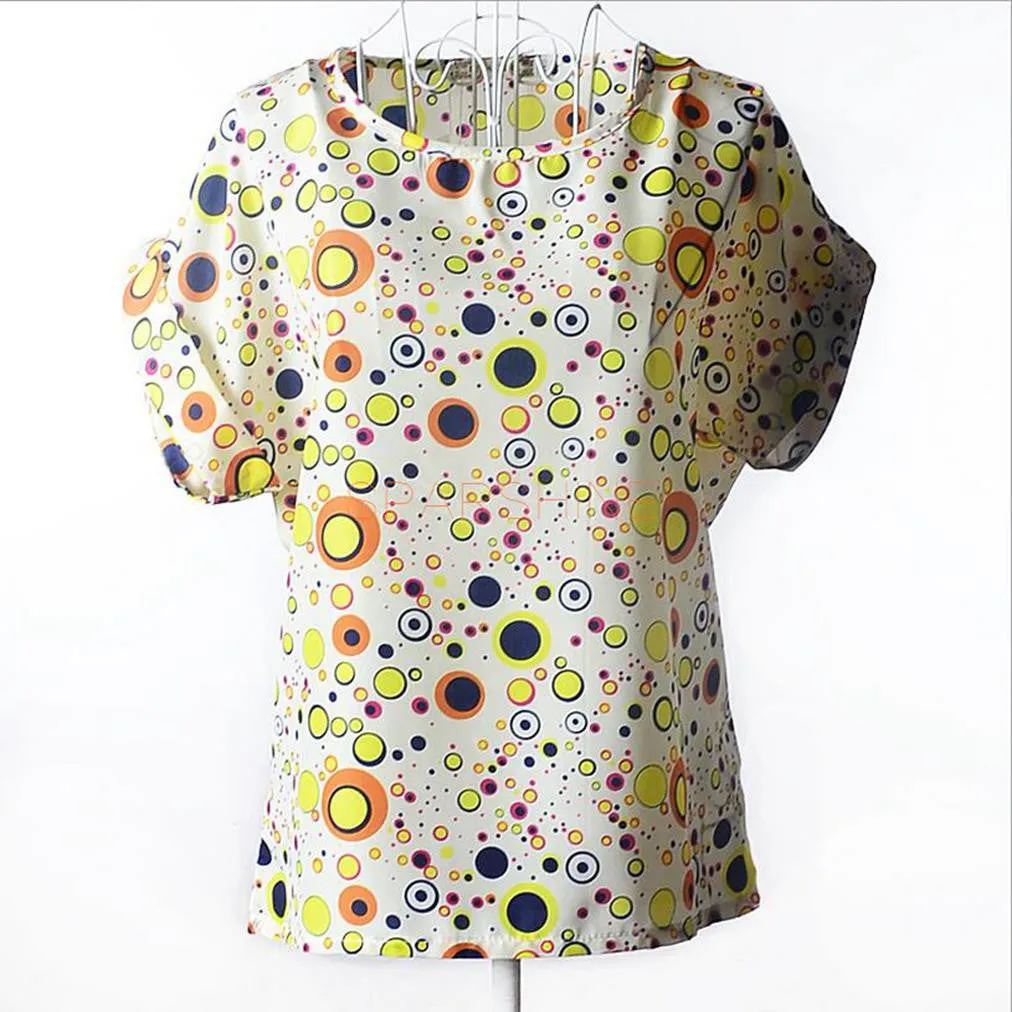 Women Blouses Chiffon Shirt Women Plus Size Short Sleeve Women Tops Batwing Summer