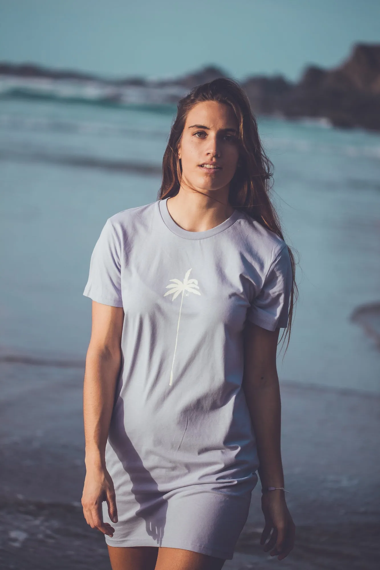 WOMEN ORGANIC PALM T-SHIRT DRESS