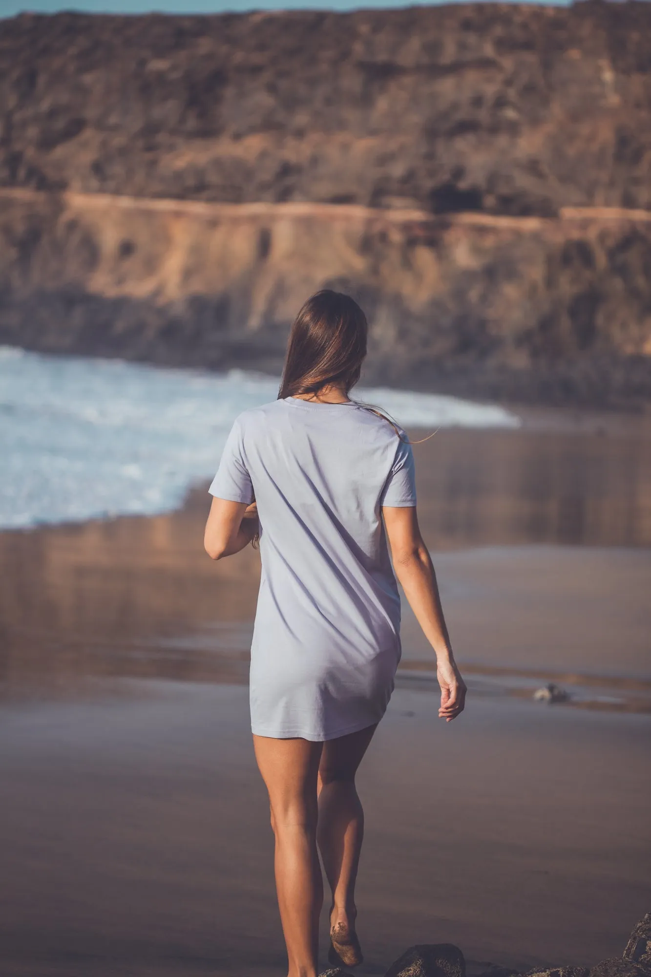 WOMEN ORGANIC PALM T-SHIRT DRESS