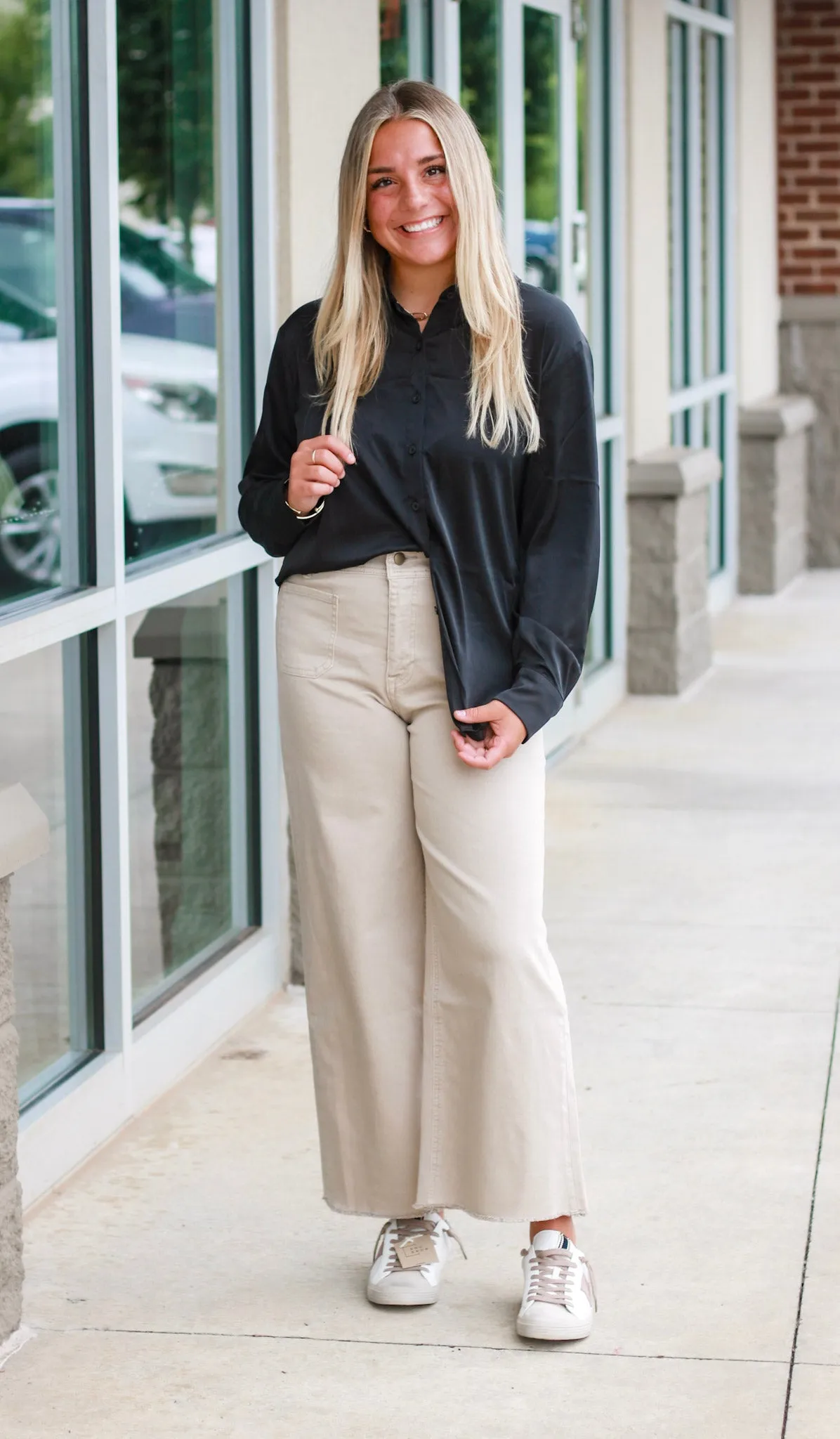 Working 9 to 5 Tan Denim Cropped Pants