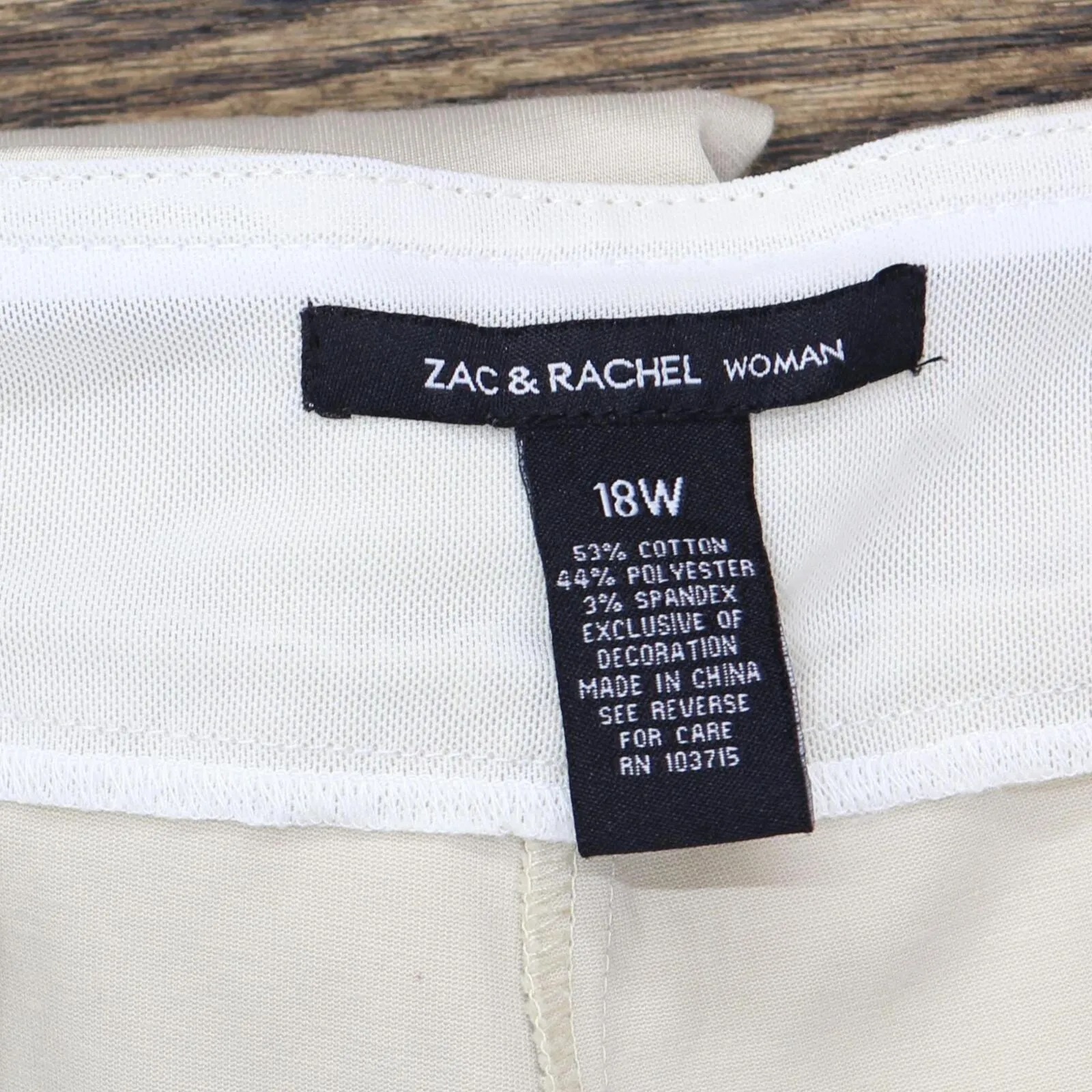 Zac & Rachel Womens Plus Size Stretch Waist Dress Cropped Pants Brown Tan 18W